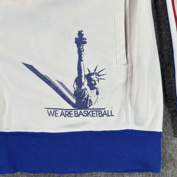 Adidas We Are Basketball Jacket Mens Large White Blue Statue Liberty 12 NBA 2009 - Picture 3 of 11